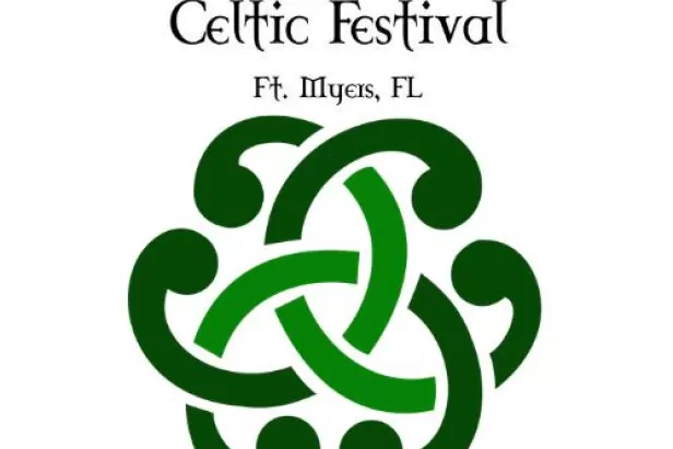 Caloosahatchee Celtic Festival with green Celtic knot image 
