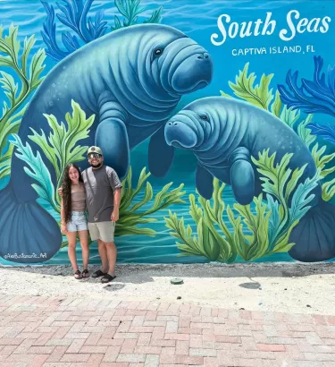 A colorful mural brightens a wall on Captiva Island.