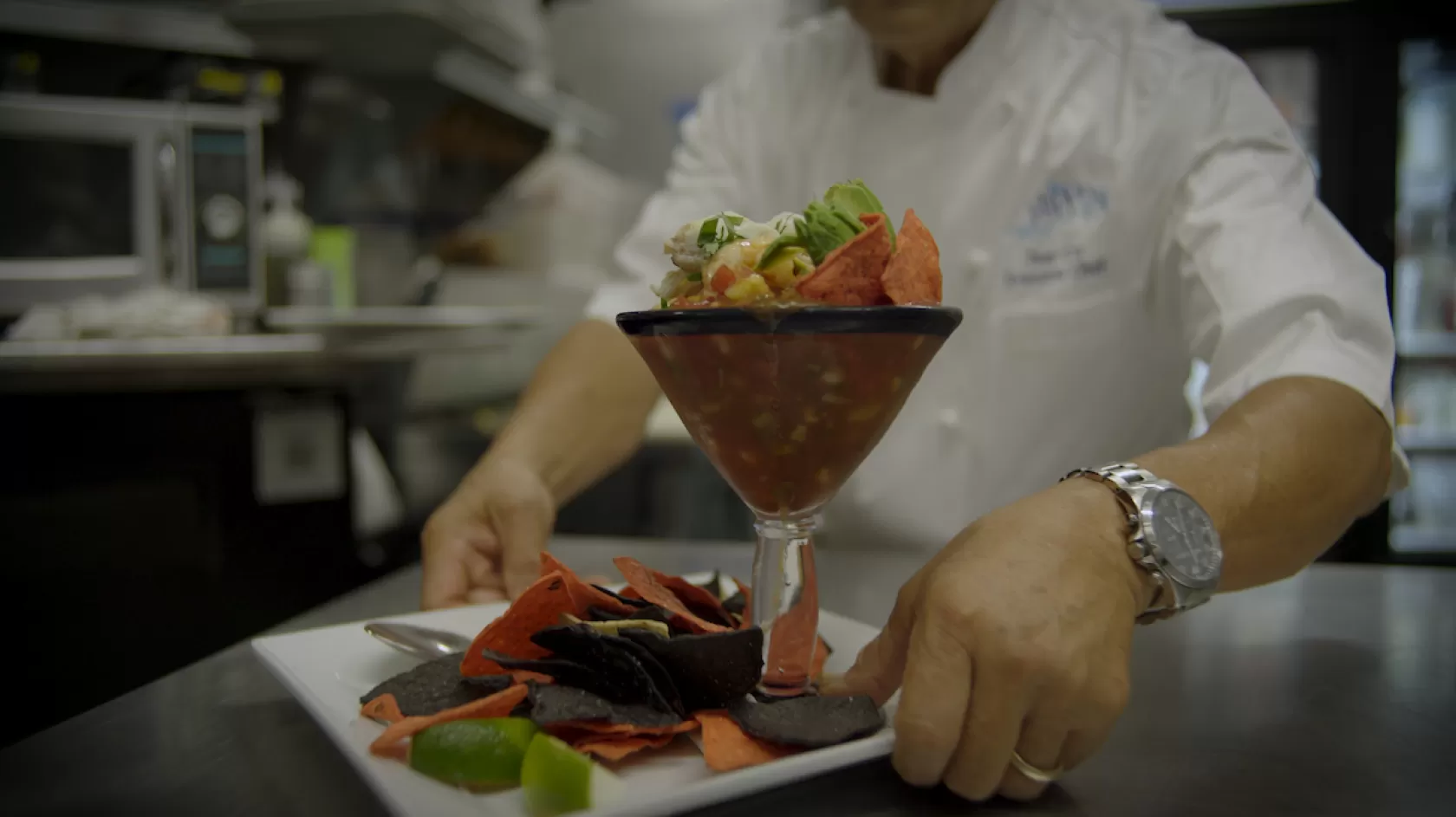 A fresh seafood dish served by the chef at Flippers on the Bay