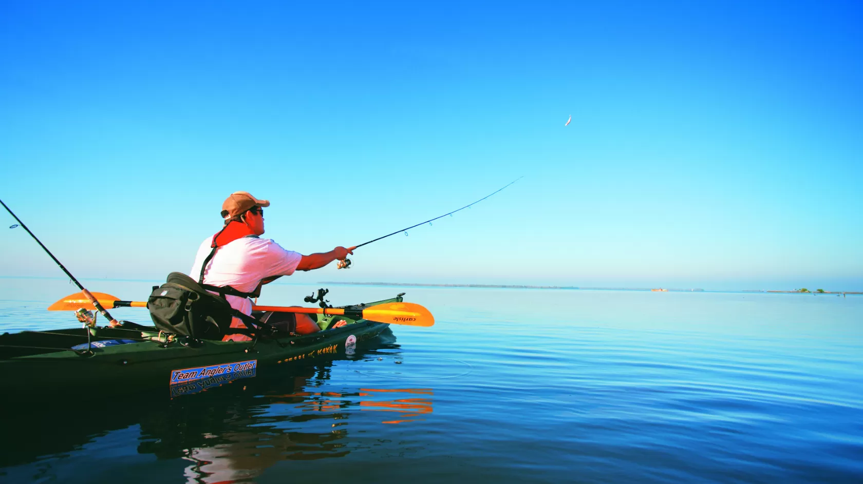 kayak fishing along the Blueway