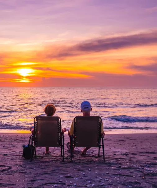 Couple watching sunset